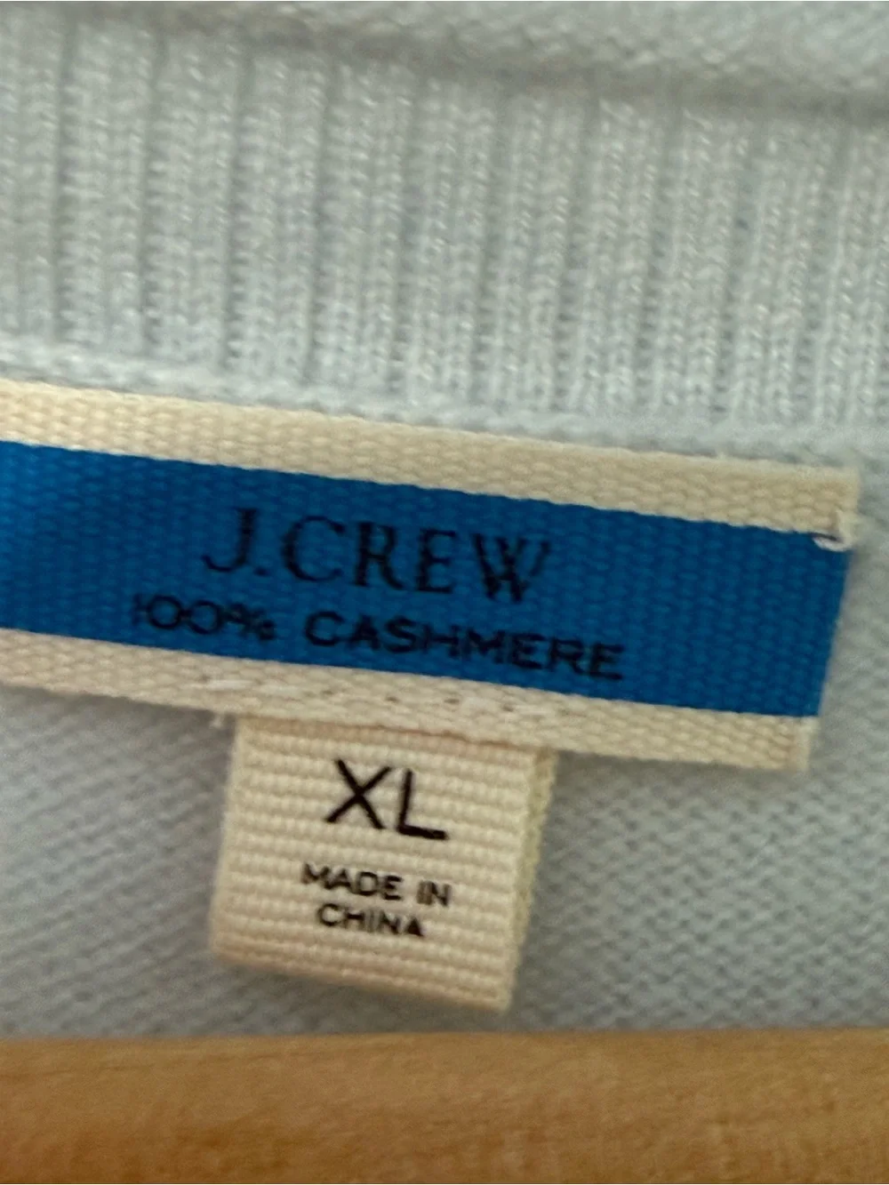 J. Crew 100% Cashmere Light Blue Sweater XL